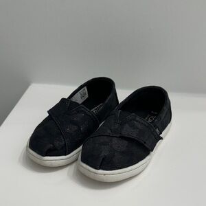 Toms Kids Black Canvas Sneakers